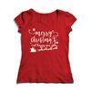 Dámske tričko Merry Christmas | Veľkosť: XS | Červená