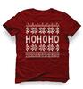 Pánske tričko s nórskym vzorom HoHoHo | Veľkosť: XS | Červená