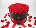Valentínsky okrúhly box ruží / veľkosť L | Čierna