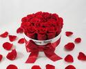 Valentínsky okrúhly box ruží / veľkosť S | Biela