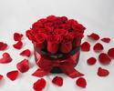 Valentínsky okrúhly box ruží / veľkosť S | Čierna