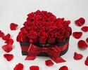 Valentínsky box ruží v tvare srdca | Čierna