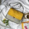 Dámska kožená kabelka VANESSA | Sivá + žltá