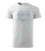 Pánske tričko s výšivkou ľudového srdiečka (13 P0-M) | Veľkosť: S | Biela + modré srdce