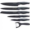 6-dielna Sada nožov so škrabkou Royalty Line RL-CB5 (čierna)