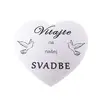 Drevená tabuľka na zavesenie "Vitajte na našej svadbe"