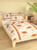 2-dielna Súprava posteľných obliečok | Biela / oranžové kvety