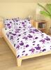 2-dielna Súprava posteľných obliečok | Biela / fialové kvety