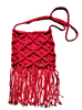 Dámska makramová kabelka Tribal | Tmavočervená