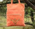 Dámska elegantná taška | Oranžová / zelené srdce