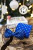 2-dielny Vianočný set bláznivých ponožiek a motýlika | Svetlomodrá + bodky