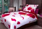 3D Obliečky na jednolôžko z mikrovlákna / Červená ruža