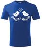 Pánske tričko so slovenským ľudovým vzorom "Vtáčiky" | Veľkosť: M | Modrá