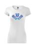 Dámske tričko s krátkym rukávom a ľudovou výšivkou (KR 02D0) | Veľkosť: XS | Biela