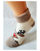 Bláznivé dámske froté ponožky Veselý sob | Veľkosť: 36-40 | Béžová