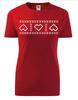 Dámske tričko so slovenským ľudovým vzorom "Srdce" | Veľkosť: XL | Červená
