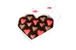 120 g Čokoládová bonboniéra v tvare srdca (srdiečko) | Balenie: Ďakujem