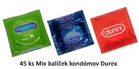 45 ks Mix balíček kondómov Durex