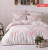 2-dielna Súprava bavlnených posteľných obliečok "Lena DeLuxe" | Biela / béžovo-červený vzor