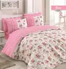 2-dielna Súprava bavlnených posteľných obliečok "Rosa DeLuxe" | Biela + ružová / ruže