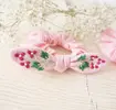 Dámska ľanová gumička s vyšívanou mašličkou "Scrunchie" | Typ: dievčenské / jemné vlasy | Svetloružová