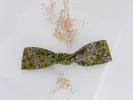 Dámska turbanová ľanová čelenka s uzlíkom a výšivkou | Khaki green / khaki zelená