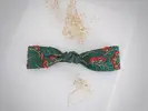 Dámska turbanová ľanová čelenka s uzlíkom a výšivkou | Dark green / tmavozelená