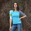 Dámske tričko slovenského výrobcu LucLac „Caribic“ | Veľkosť: XS | Biela / tyrkysová / zelená