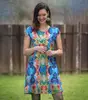 Dámske šaty slovenského výrobcu LucLac „Rainbow“ | Veľkosť: XS | Modrá / dúhová