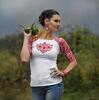 Dámske tričko slovenského výrobcu LucLac „Red Ornamental“ | Veľkosť: XS | Biela / červená