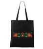 Pevná nákupná taška s folklórnou výšivkou (vzor 03 T1) | Čierna