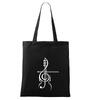 Pevná nákupná taška s folklórnou výšivkou (vzor 06 T1) | Čierna