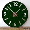 Nástenné machové hodiny | Rozmer: 60 cm | Smaragdová zelená / strieborná