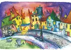 Tlačený print obrazu od slovenského umelca Daniela Benkiča "Kuriér do fantázie"