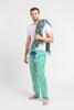 Pánske pruhované pyžamové nohavice Laggar | Veľkosť: S | Zelená / kráľovská modrá