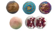 6 x 140 g Šumivá bomba do kúpeľa Bloombee (Mermaid pearl/crazy grape/galaxy/Crazy grape/rose gold)
