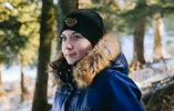 Dámska folklórna úpletová čelenka s výšivkou | Čierna / IKA folk