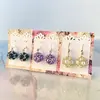 3-dielny SET: Dámske šité náušnice so striebrom Santia Handmade "Guličky" | Čierna / fialová / biela