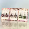 3-dielny SET: Dámske šité náušnice so striebrom Santia Handmade "Guličky" | Bordová / hnedá / zelená