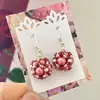 Dámske šité náušnice so striebrom Santia Handmade "Gulička" | Ružová