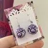 Dámske šité náušnice so striebrom Santia Handmade "Gulička" | Fialová