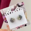 Dámske šité napichovacie náušnice Santia Handmade "Puzetky" | Sivá / oceľová