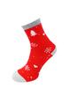 Bláznivé dámske ponožky "Biele vločky" | Veľkosť: 37-40 | Červená
