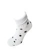 Bláznivé dámske froté ponožky "Čierne hviezdy" | Veľkosť: 36-40 | Biela