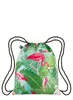 Športový ruksak LOQI Backpack "Wild Flamingos" | Plameniak / zelená