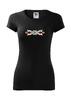 Dámske tričko s krátkym rukávom a ľudovou výšivkou (KR 40SFD1) | Veľkosť: XS | Čierna