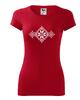 Dámske tričko s krátkym rukávom a ľudovou výšivkou (KR 20D7) | Veľkosť: XS | Červená