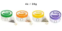 4 x 30 g BIO Pyramídový čaj (Chunmee/Ginger Zest/Lemon Detox/Berry Fruity)