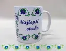 330 ml Biely hrnček s folklórnym motívom "Najlepší otecko"