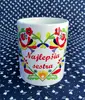 330 ml Biely hrnček s folklórnym motívom IKA "Najlepšia sestra"